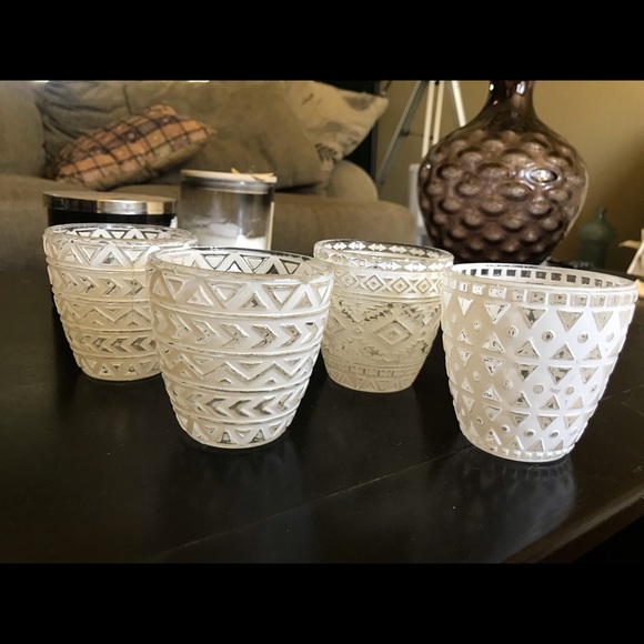 Other - 🕯4 Votive Etched Candle Holders